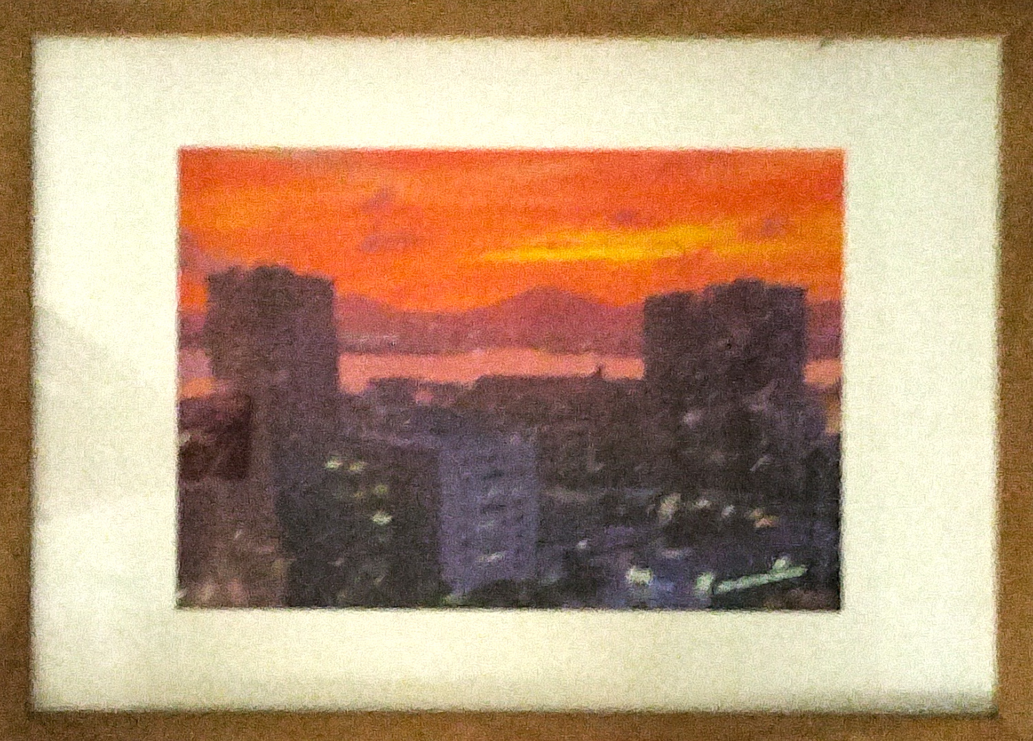 神戸のホテルから見たオレンジ色の夕焼け 神戸のホテルから見たオレンジ色の夕焼け